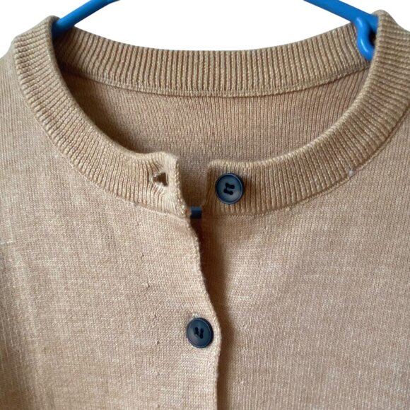 Vintage Beige Cashmere Yak Cardigan Sweater Embroidered Long Sleeve Wool Women M - Picture 3 of 9